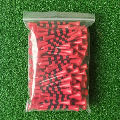 100Pcs/Bag Bamboo Golf Tees Wite Red with Black Stripe Mark Scale 70Mm 83Mm Golf Accesories 2 Size New Colorfull Golf Ball Tee