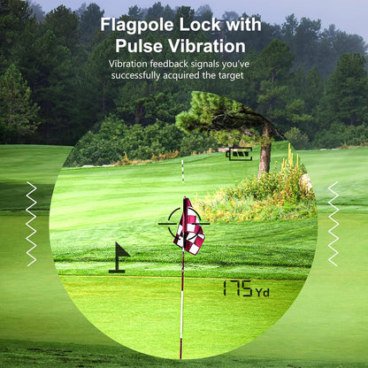 Golf Rangefinder with Slope, 650 Yards Laser Range Finder Golfing, Distance Finder, Flag Pole Locking Vibration︱ Fast Focus System