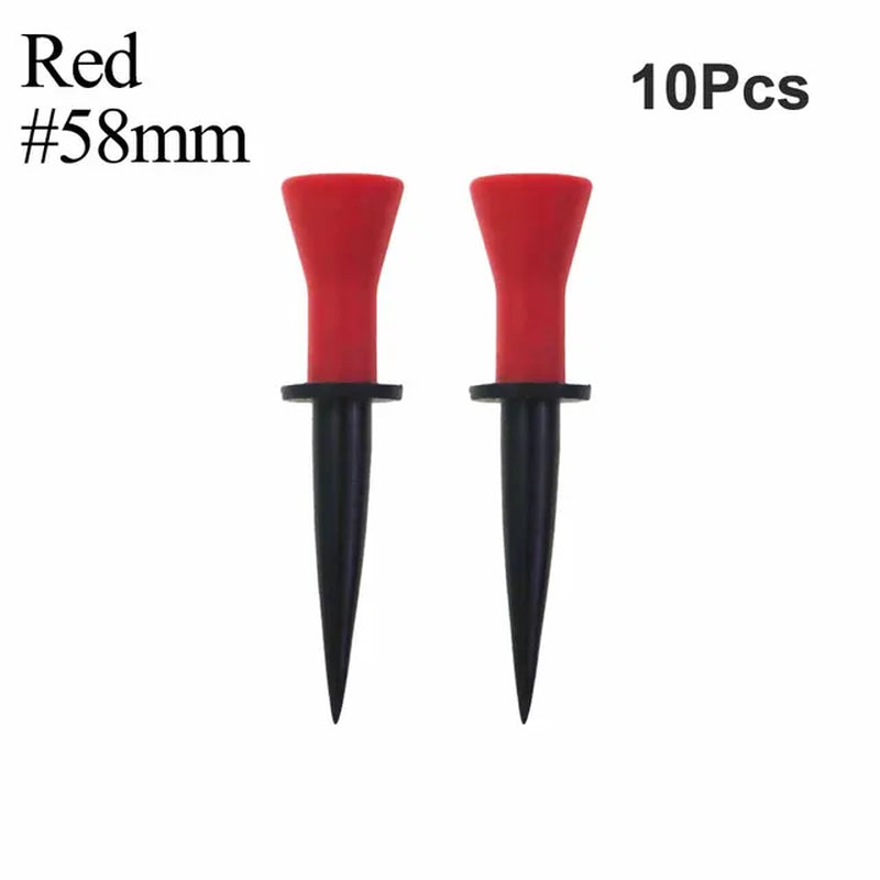 10Pcs=5Set Durable 58Mm/76Mm Plastic Golf Accessories Outdoor Sports Professional Golf Tees Rubber Cushion